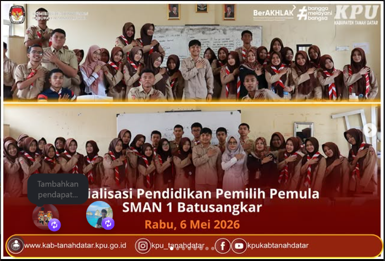 Sosialisasi Pendidikan Pemilih Pemula ke SMAN di Batusangkar